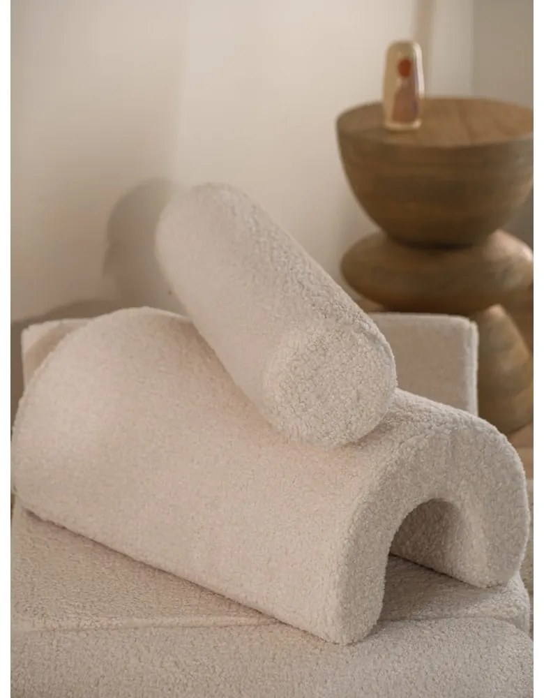 Poltrona per bambini color crema con rivestimento in bouclé Flipster – Wigiwama