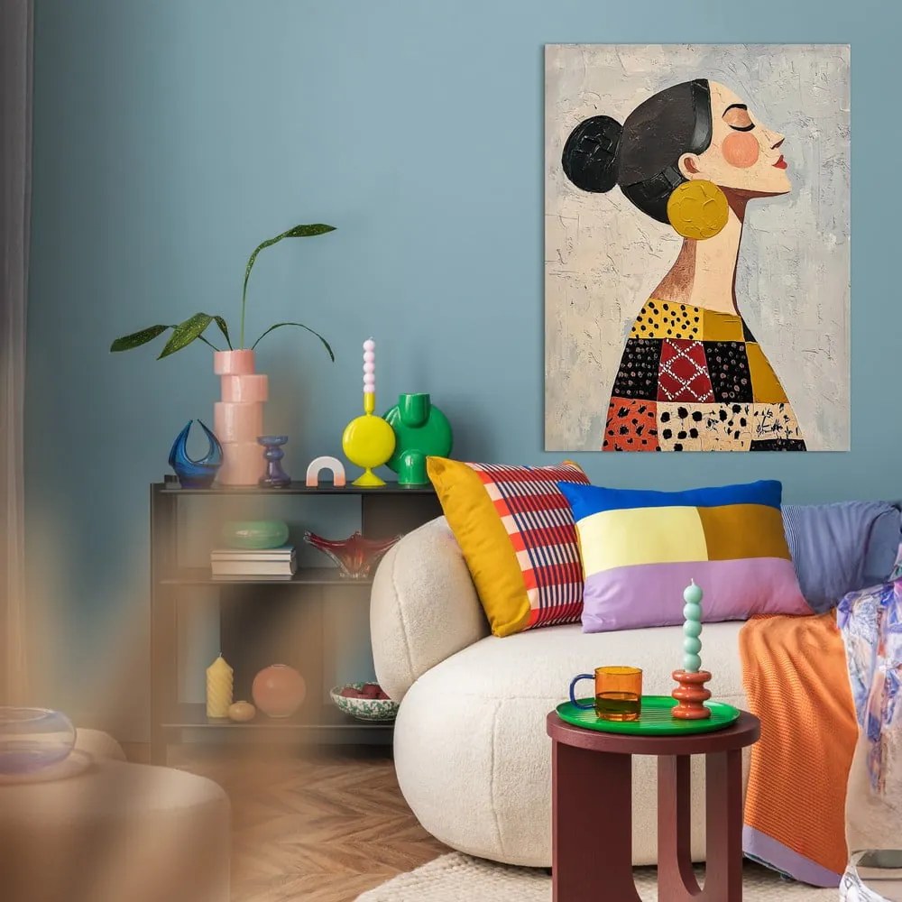 Quadro con elementi dipinti a mano 70x100 cm Mae – Styler