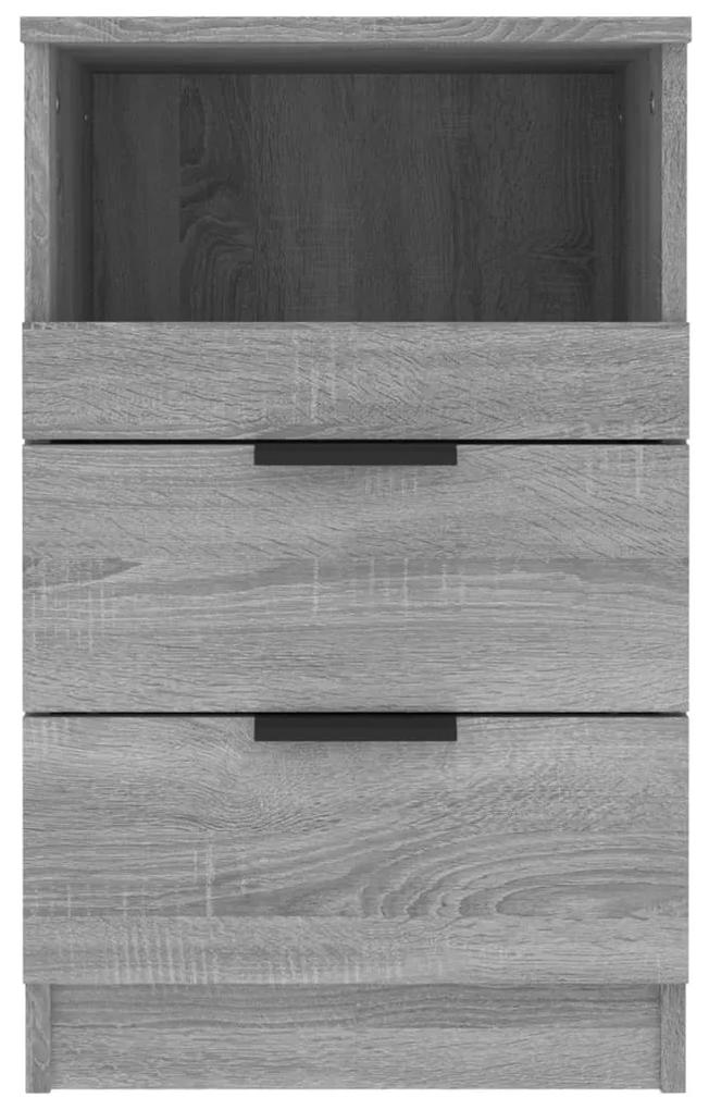 Comodini 2 pz grigio sonoma in legno multistrato