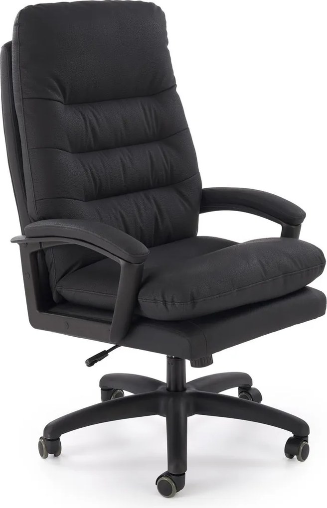 Sedia da ufficio HARBOR in eco-pelle nera – 65x72x112-118 cm