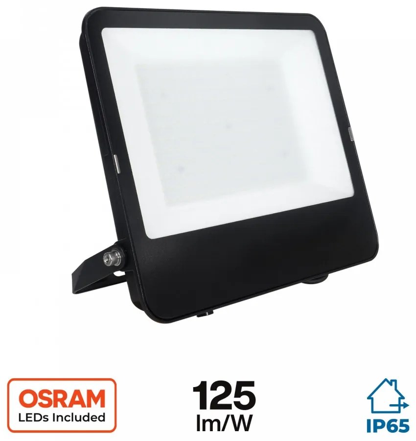 Faro LED 200W IP65, 125lm/W - chip LED OSRAM Black Colore  Bianco Caldo 2.700K