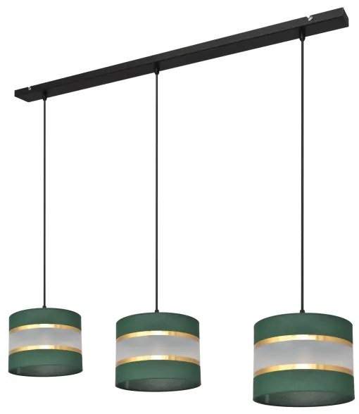Lampadario a sospensione con filo HELEN 3xE27/15W/230V verde/oro