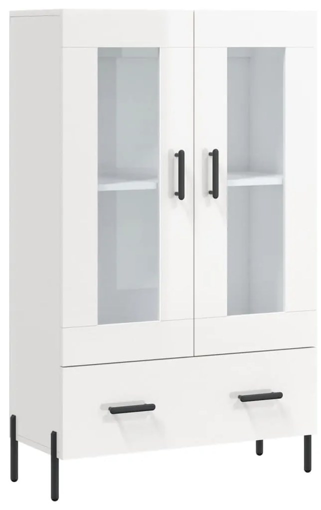 Credenza bianco lucido 69,5x31x115 cm in legno multistrato