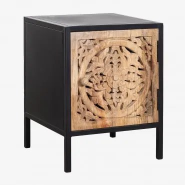 Comodino Semey Black&Natural - Sklum