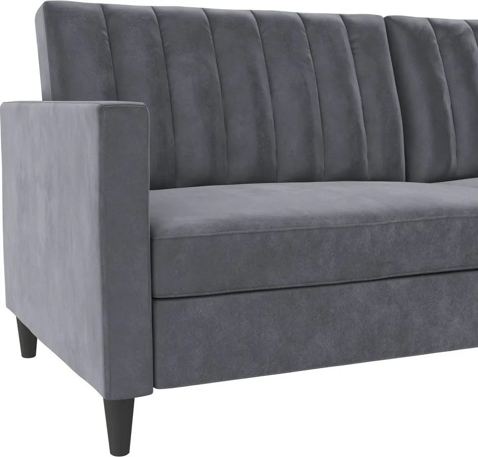 Divano grigio in velluto 207 cm Celine - Støraa