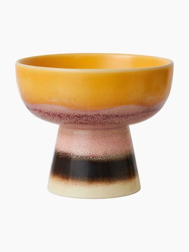 Ciotola fatta a mano con smalto reattivo 70's