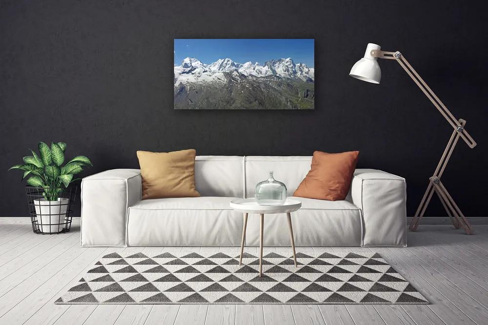 Quadro su tela Paesaggio di montagne di neve 100x50 cm