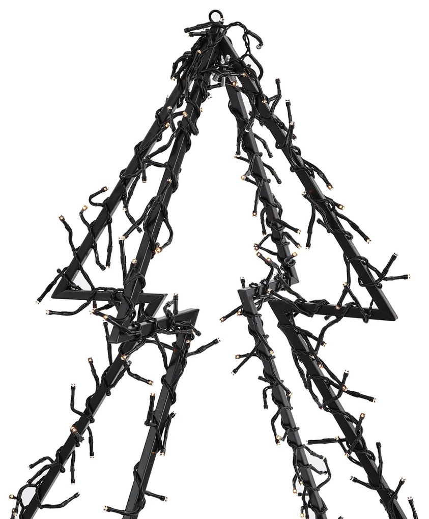 Albero di Natale nero con LED IP44 - Brilli