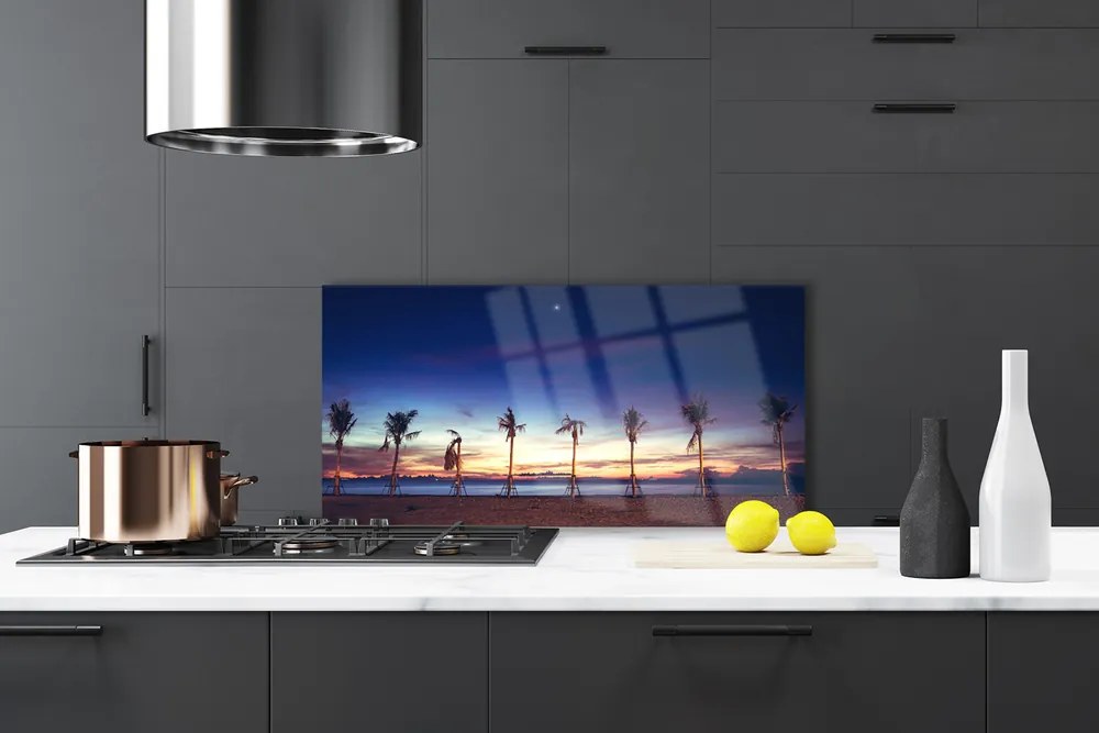 Pannello cucina paraschizzi Paesaggio del mare della palma 125x50 cm