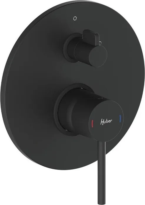 Rubinetto per doccia getto laminare cristallino ad incasso monocomando TAYRONA nero opaco HUBER