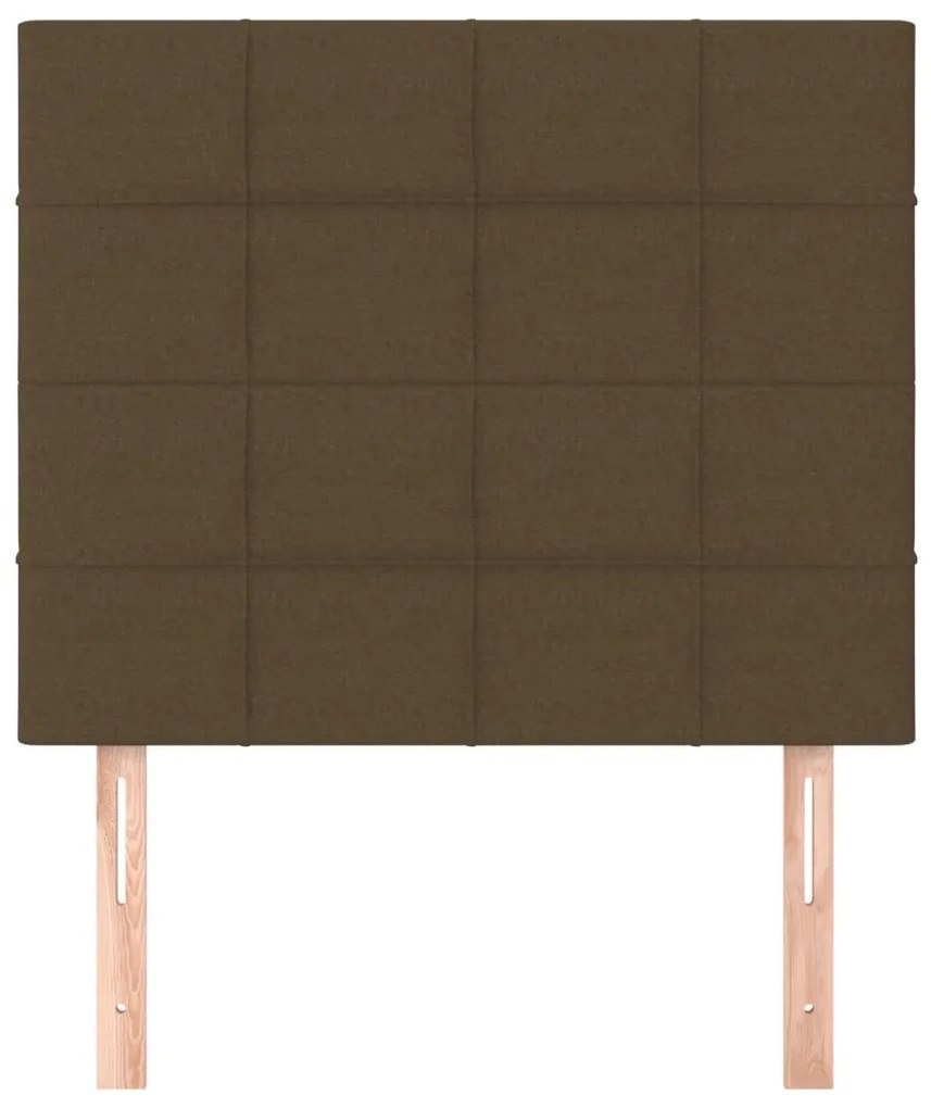 Testiera 2 pz marrone scuro 80x5x78/88 cm in tessuto