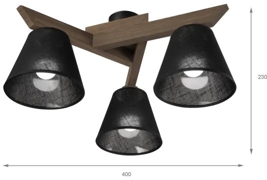 Brilagi - Lampadario LED ANTHONY 3xE14/40W/230V rovere/noce/nero