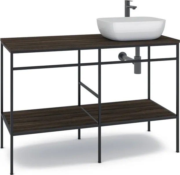 Mobile bagno da terra con lavabo L 120 x H 92 x P 45.5 cm marrone  per vasca centrale Outline