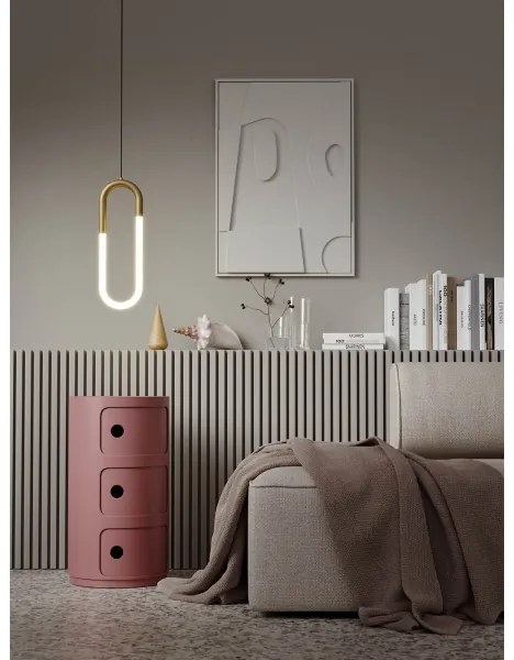 Redo 01-3183 - Lampadario LED a sospensione con filo LATIUM LED/9W/230V ottone