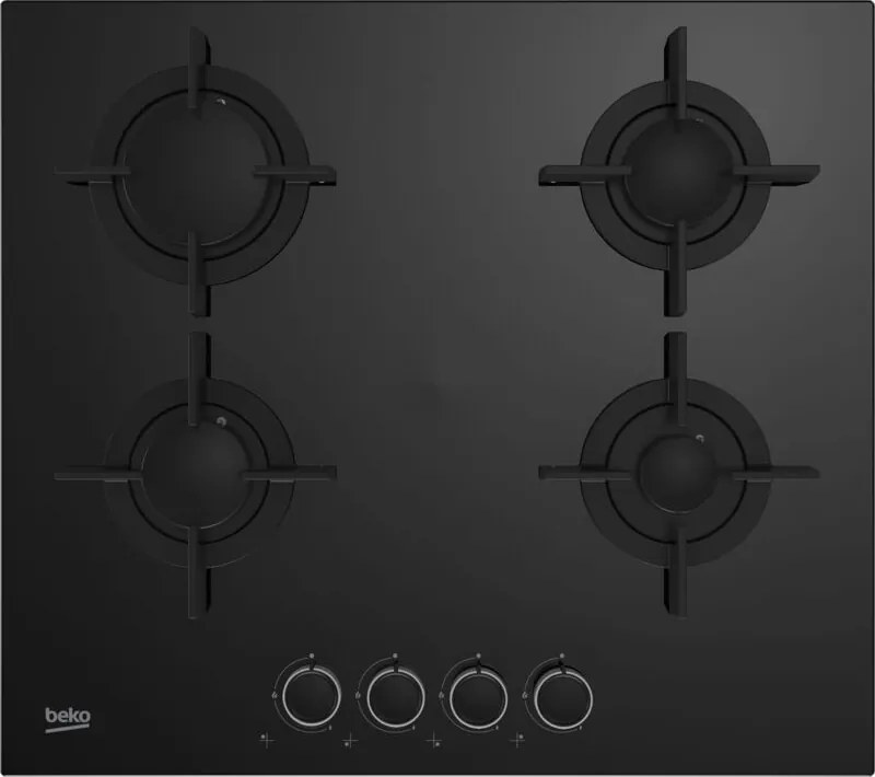 Hilg 64222 s: Piano a Gas, 4 Bruciatori, 60 cm. Colore del prodotto: Nero, Posizionamento dell'apparecchio: Da incasso, Dimensione della larghezza