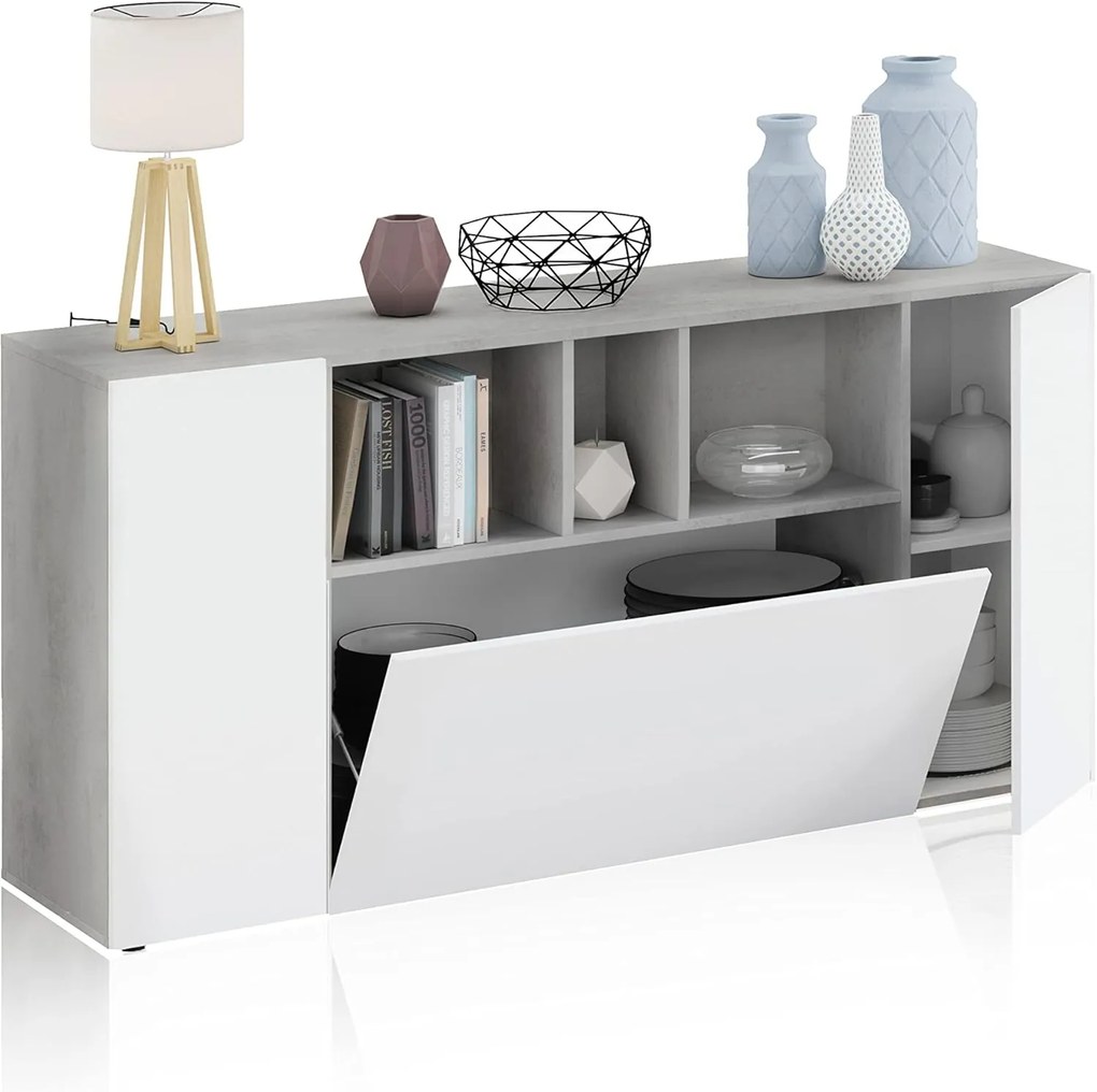 Mobile credenza Loira cemento bianco artik