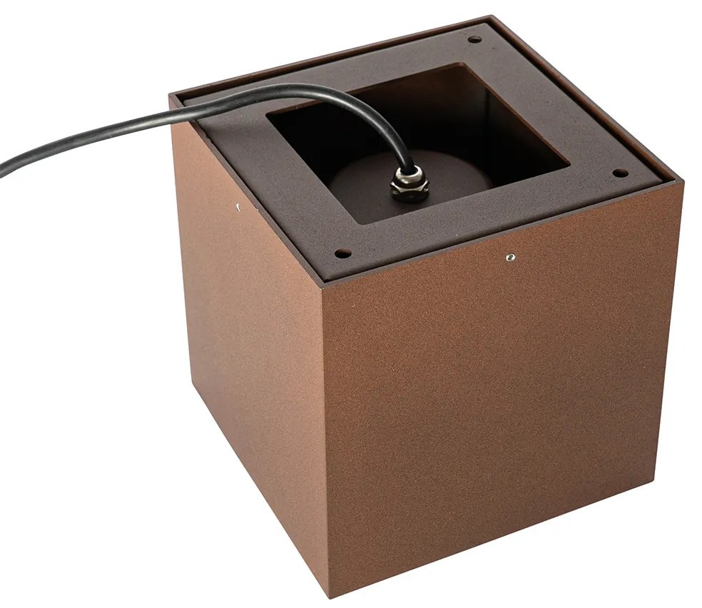 Faretto da giardino industriale marrone ruggine quadrato IP65 AR111 - Lennard