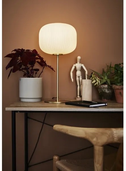 Markslöjd 107819 - Lampada da tavolo SOBER 1xE27/60W/230V bianca/ottone