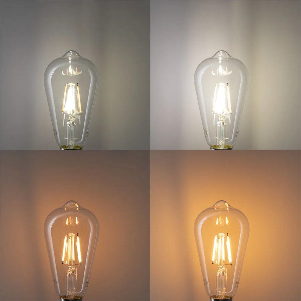 Set di 5 Lampadine LED Smart E27 ST64 4.5W 470 lm 1800-4000K