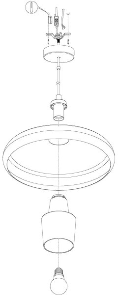 Eglo 99032 - Lampadario LED RGB dimmerabile a sospensione con filo TABANERA-C 1xE27/9W/230V