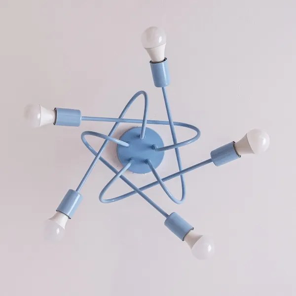 Lampadario a plafone OXFORD 5xE27/15W/230V blu