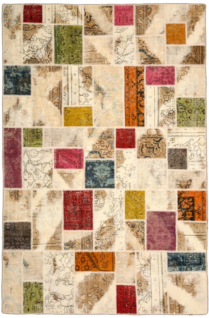 Patchwork Tappeto 200 x 300 Beige (Iran) Annodato A Mano