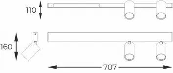 Zuma Line S230757203 - Faretto LED MANNARI 2xGU10/5W/230V + LED/8W