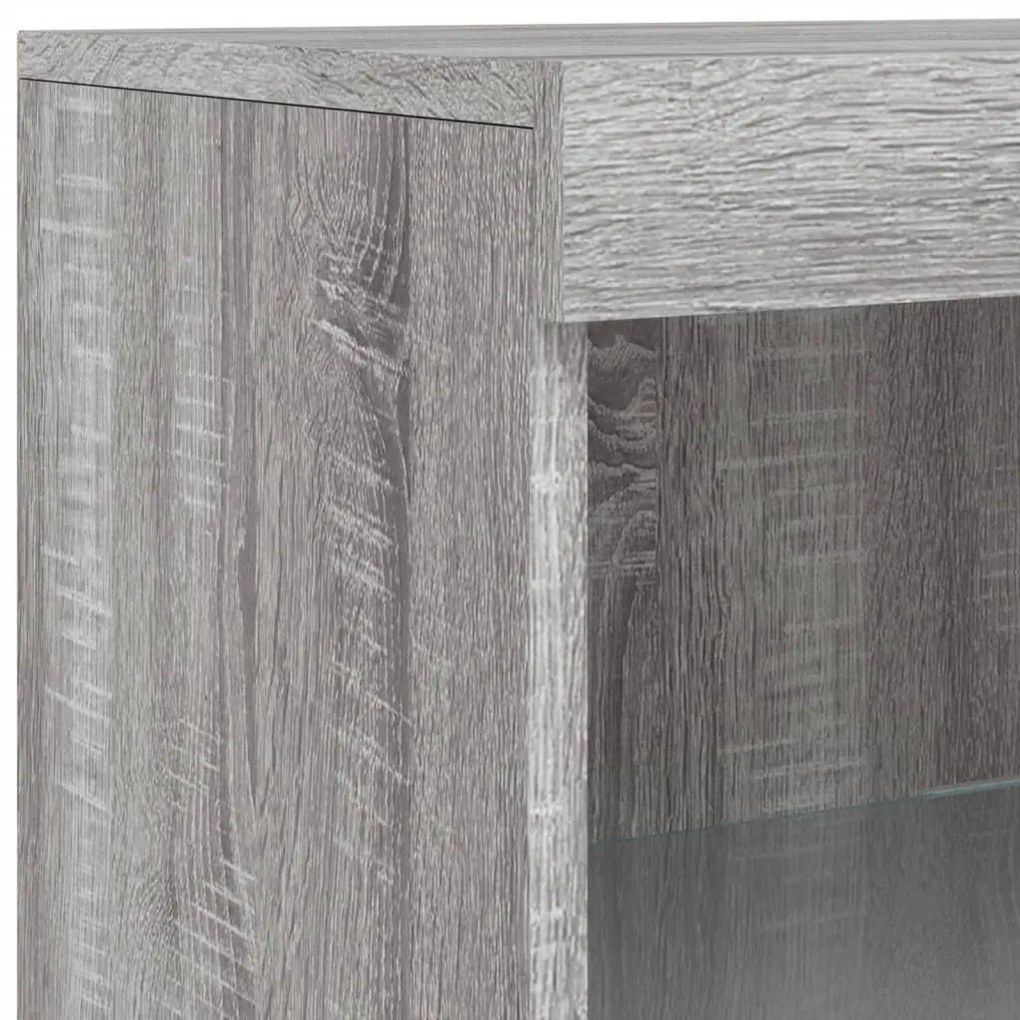 Credenza con Luci LED Grigio Sonoma 41x37x100 cm