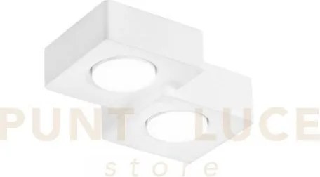 Plafoniera athen quadrata bianca 2 luci attacco gx53 26x20x6,3cm in...