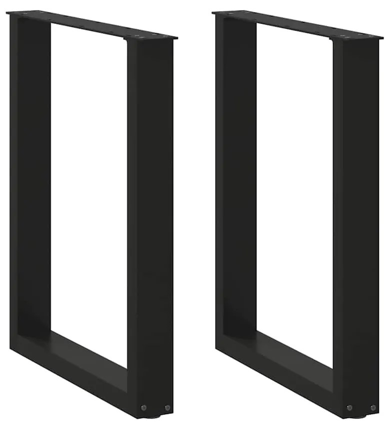 Gambe Tavolo Pranzo A Forma U 2 Pz Nero 70x(72-73) Cm Acciaio /