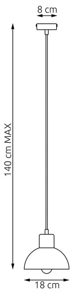 Lampada a sospensione in acciaio e legno SECO 1 E27 bianco