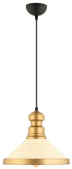 Lampadario a cavo MONZA 1xE27/40W/230V Ø 30 cm crema/oro