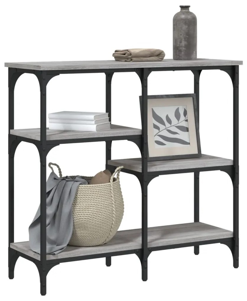 Tavolo consolle grigio sonoma 80x29x75 cm in legno multistrato