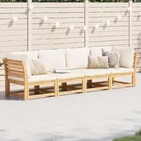 Set Salotto da Giardino 4pz con Cuscini Legno Massello Acacia 3214292