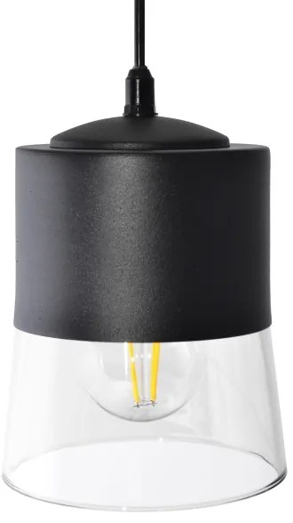 Lampadario a sospensione con filo FERGIE 1xE27/15W/230V nero