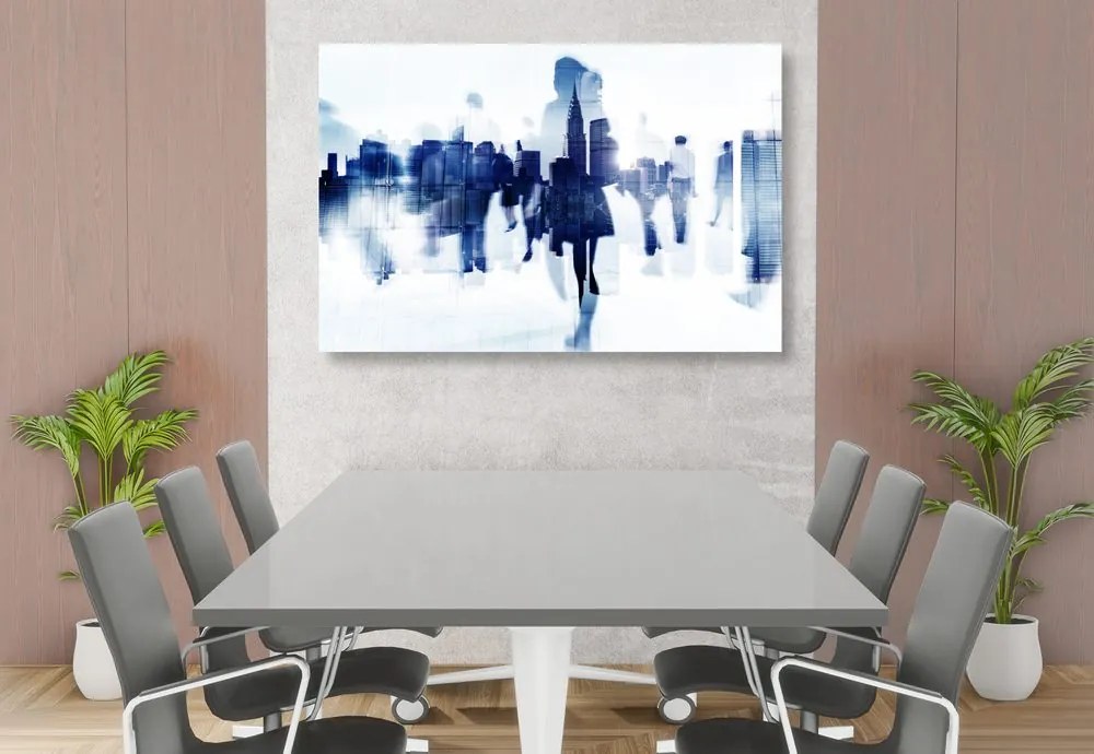 Quadro su tela – Silhouette di persone in metropoli