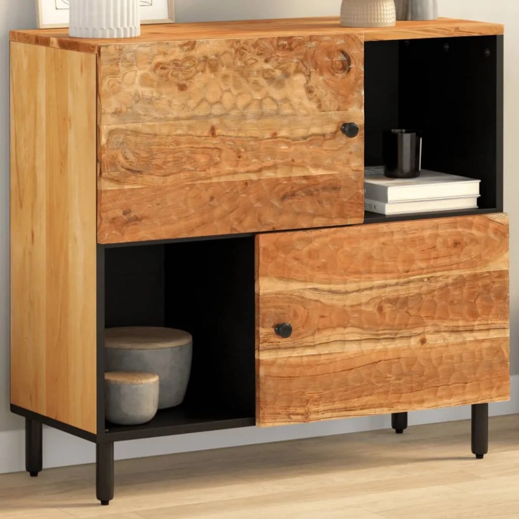 Credenza 80x33x75 cm in legno massello di acacia