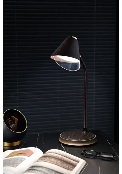 Immax 08971L - Lampada da tavolo LED dimmerabile FINCH LED/9W/12/230V marrone/oro