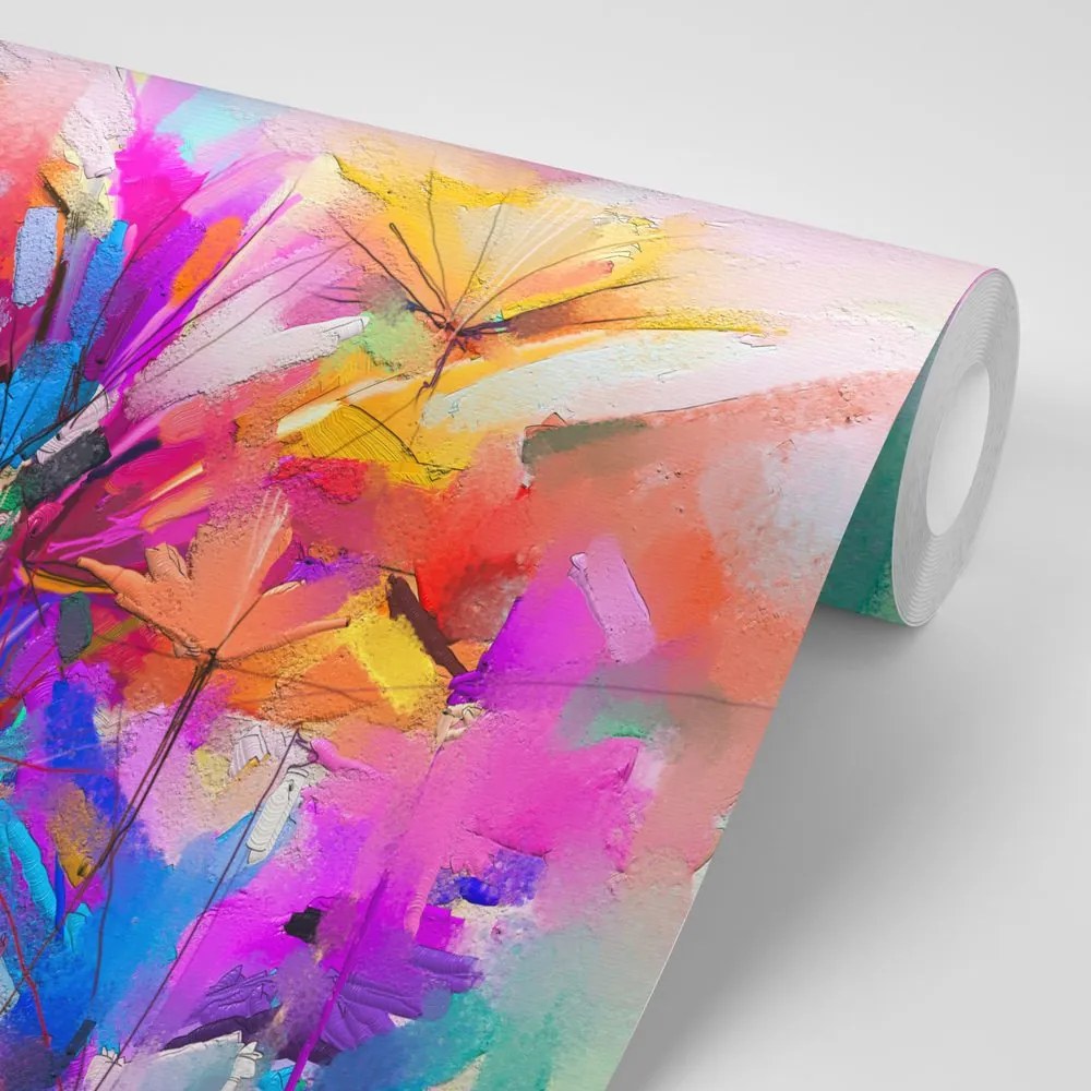 Carta da parati – Fiori astratti colorati