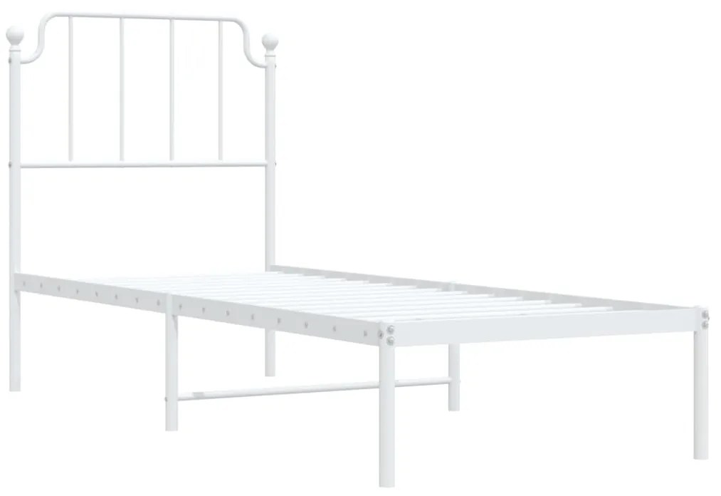 Giroletto con testiera metallo bianco 80x200 cm
