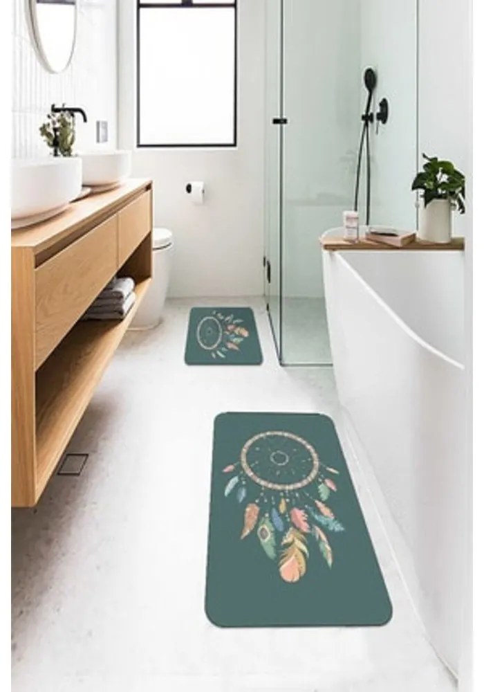 Tappetini da bagno verdi in set da 2 60x100 cm - Mila Home