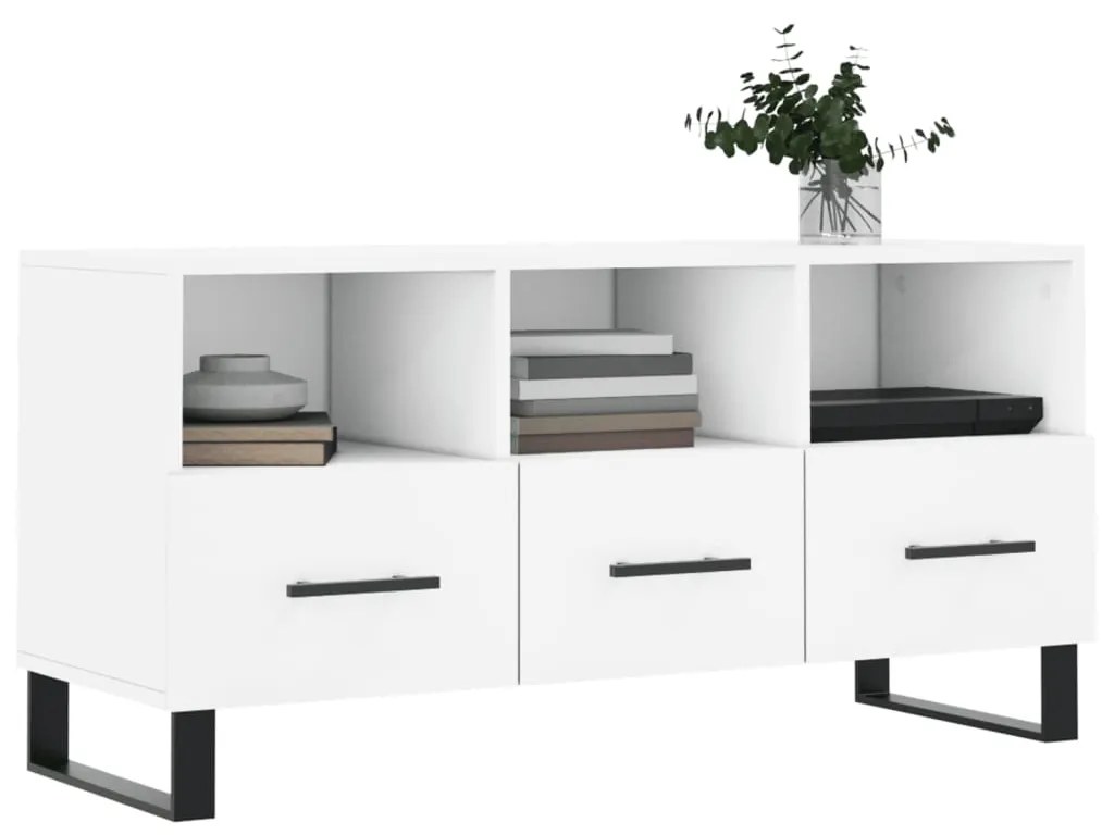 Mobile porta tv bianco 102x36x50 cm in legno multistrato