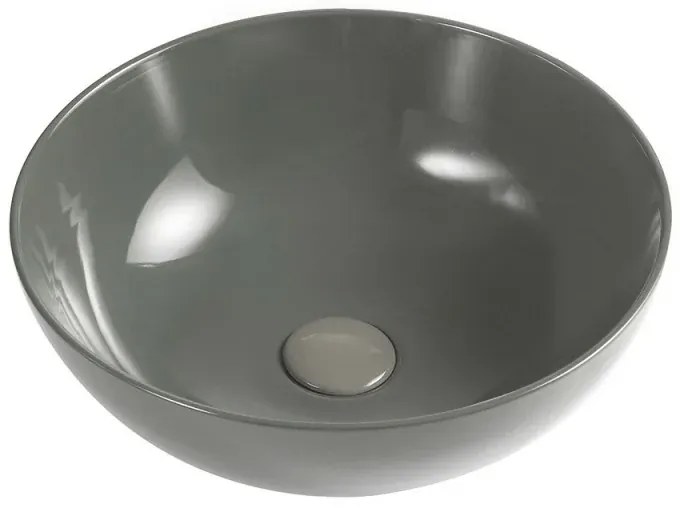 Lavabo da appoggio a ciotola 38,5 cm grigio cemento in ceramica Espeon