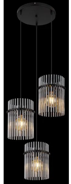 Globo 15698-3HR - Lampadario a sospensione con filo GORLEY 3xE27/60W/230V diametro 47 cm nero