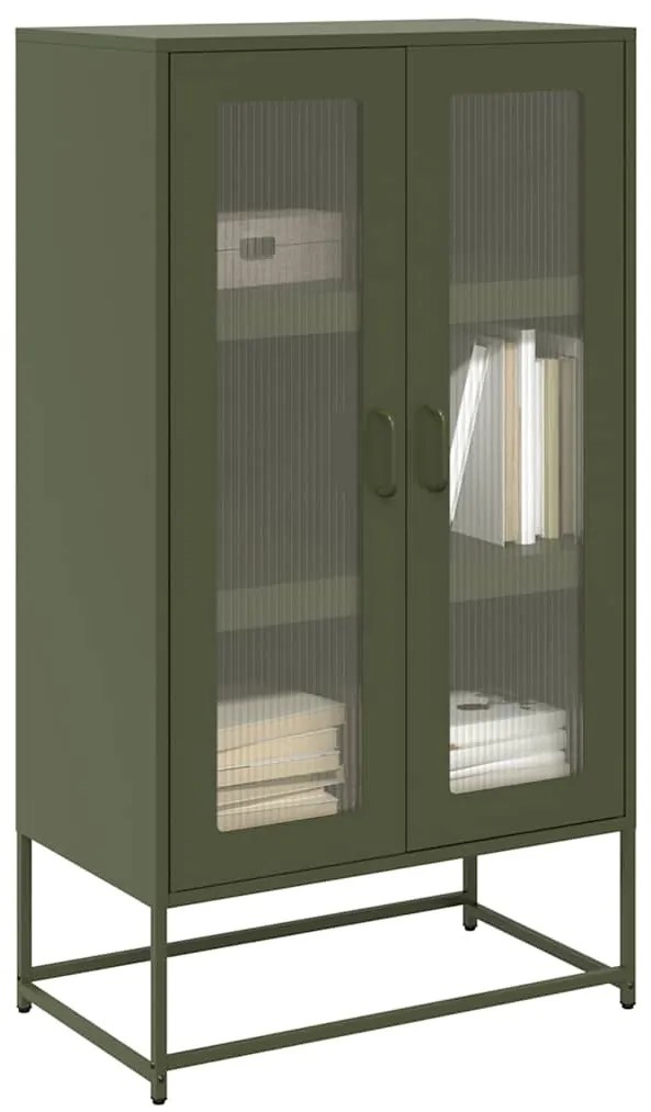 Credenza Verde Oliva 68x39x123 Cm İn Acciaio /
