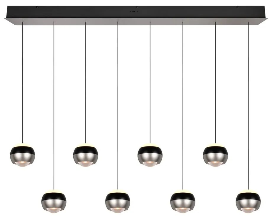 Lampadario LED nero e argentato Orbit – Trio Select