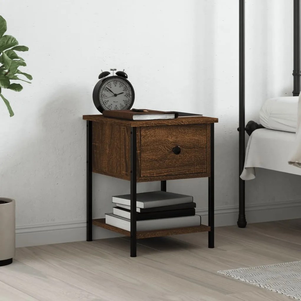 Comodino Rovere Marrone 34x35,5x45 Cm İn Legno Multistrato /