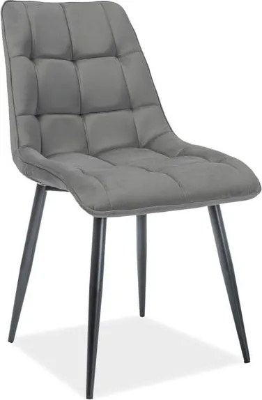 Sedia Chic in velluto opaco grigio grigio85