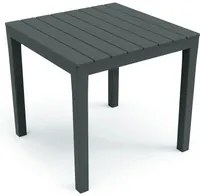 Tavolo quadrato da giardino 78x78x72h cm in plastica effetto legno colore antracite Tomaino