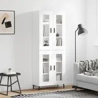 Credenza Bianco Lucido 69,5x34x180 cm in Legno Multistrato 3198291